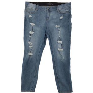 Torrid Premium Women's Blue Denim Distressed Bombshell Skinny Jeans Size 26R